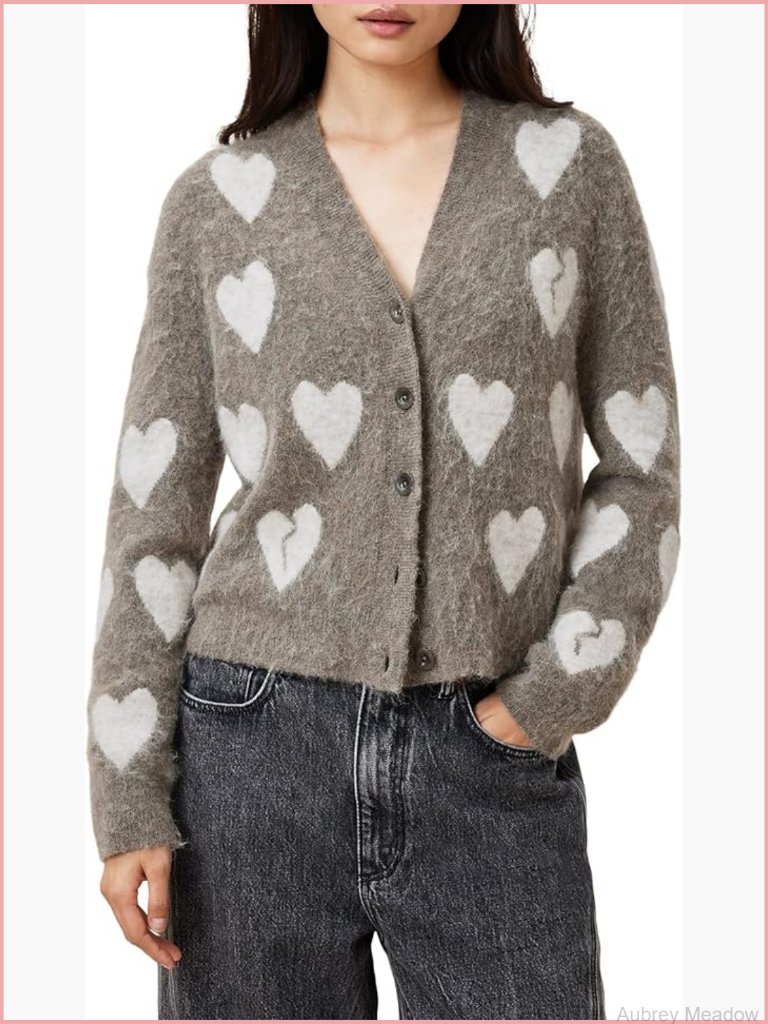 V-Neck Long Sleeve Cardigan - Medium Weight Alpaca Wool Blend